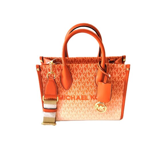 Michael Kors Mirella Small Shopper Top Zip Crossbody Handbag Red Clay Ombre MK - Picture 1 of 7